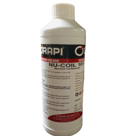 NU-COIL 101 (Hàng đậm đặc pha 1:10 tới 1:20) - Hàng nhà máy cao cấp - Tẩy rửa điều hoà - Can 1L