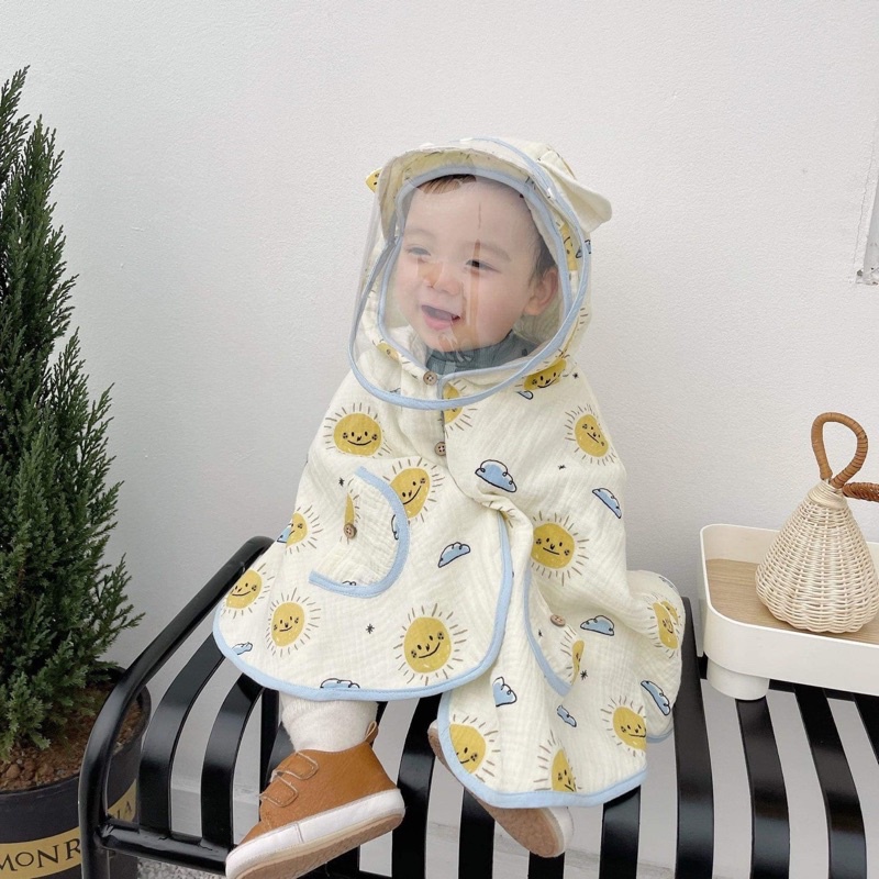 vải xô muslin 2 lớp cao cấp hình mặt trời