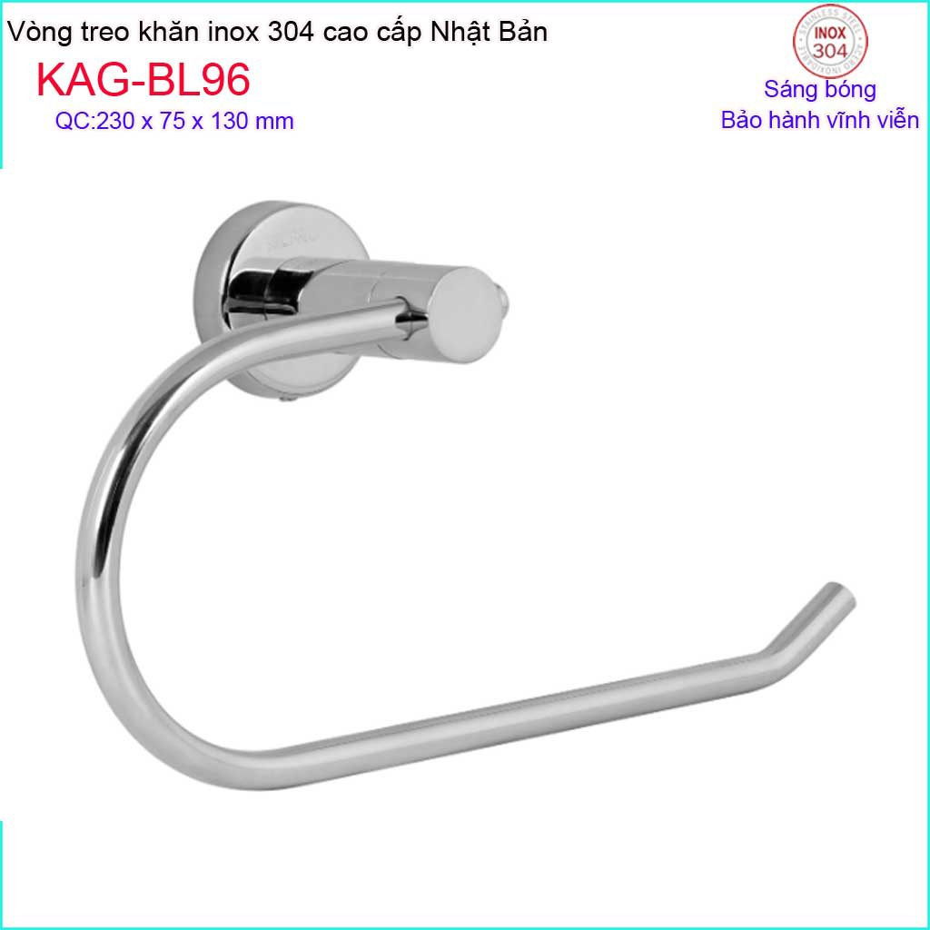 Vòng treo khăn Inox Kace, Vòng treo khăn tắm Inox SUS304 Nhật Bản KAG-BL35 KAG-BL95 KAG-BL96