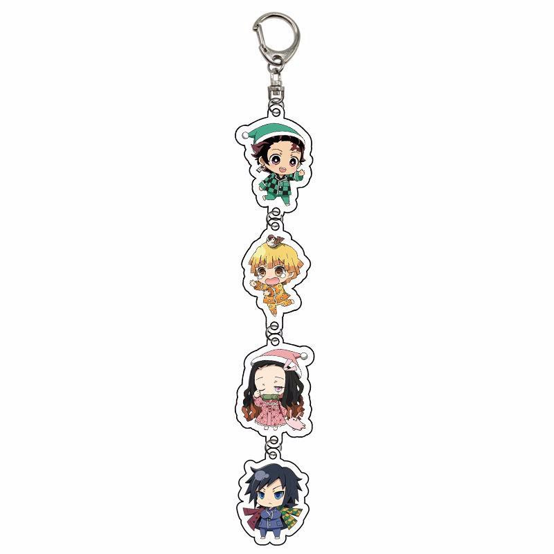 (CHÙM IN VIỀN) Móc khóa Kimetsu No Yaiba Identity V One Piece Naruto anime chibi