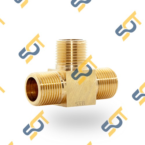 [TÊ NỐI REN] Tê chia ba đầu ren ngoài bước ren BSP hệ G dân dụng - Đồng phay nguyên khối (brass pipe fitting tee)