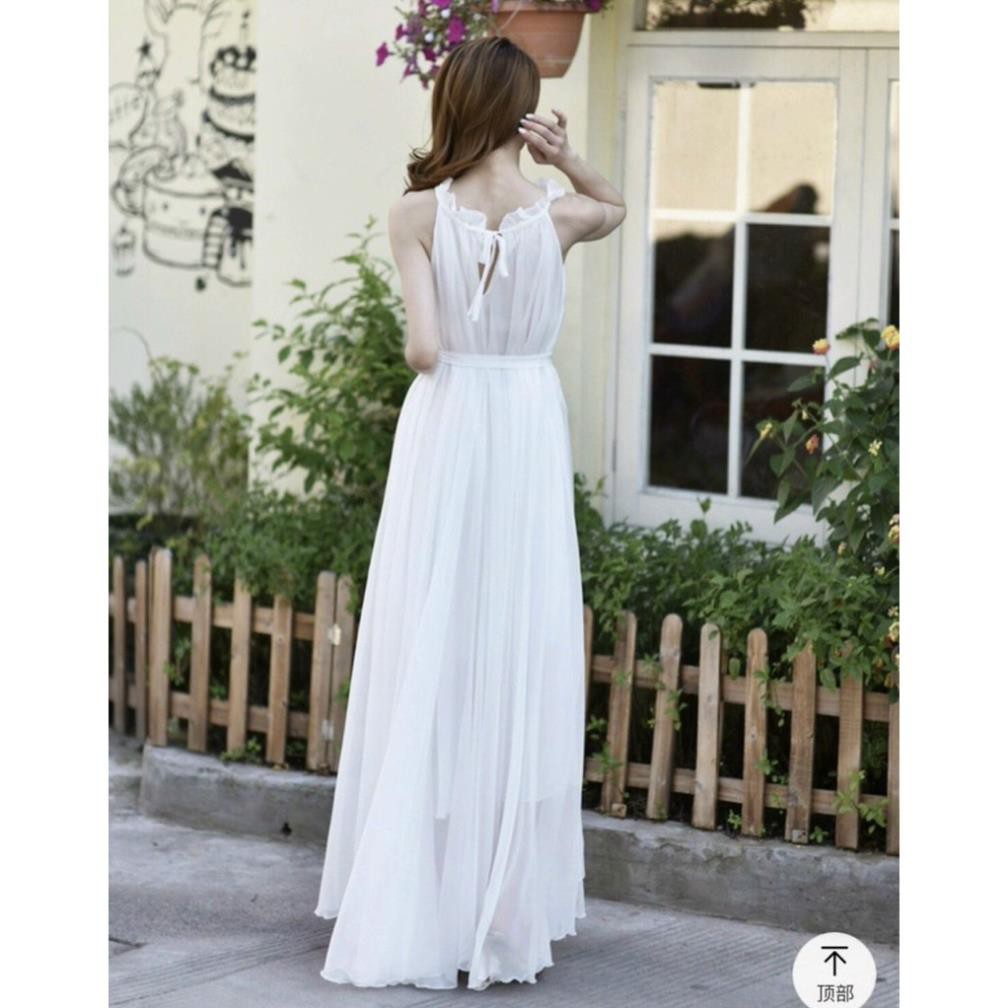 Váy Maxi Đi Biển Suông Dài Cổ Yếm - Đầm Maxi Bầu Du Lịch - Maxi Dress Dạ Hội Siêu Đẹp Siêu Sang