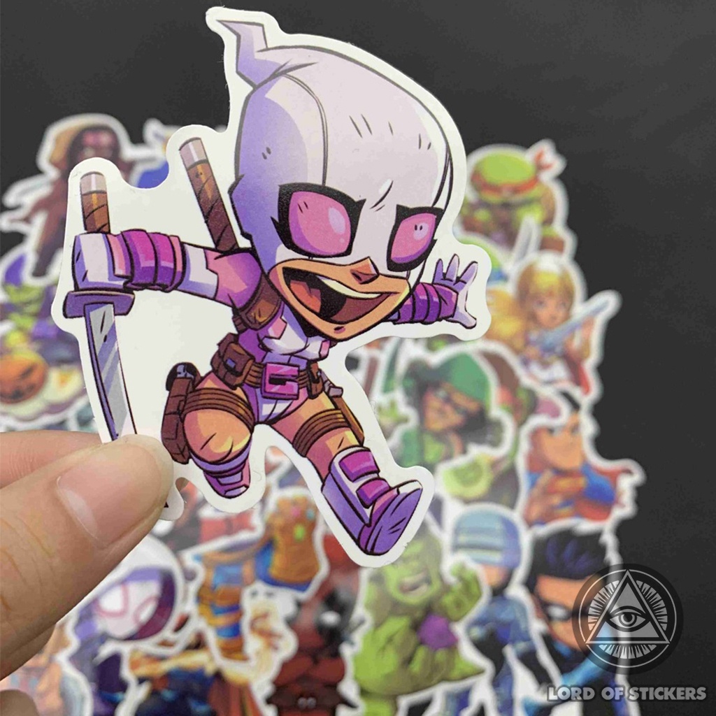 Set 50 Miếng Dán Siêu Anh Hùng Marvel DC Sticker Phim Hoạt Hình Chống Thấm Nước Trang Trí Mũ Bảo Hiểm, Ván Trượt, Laptop