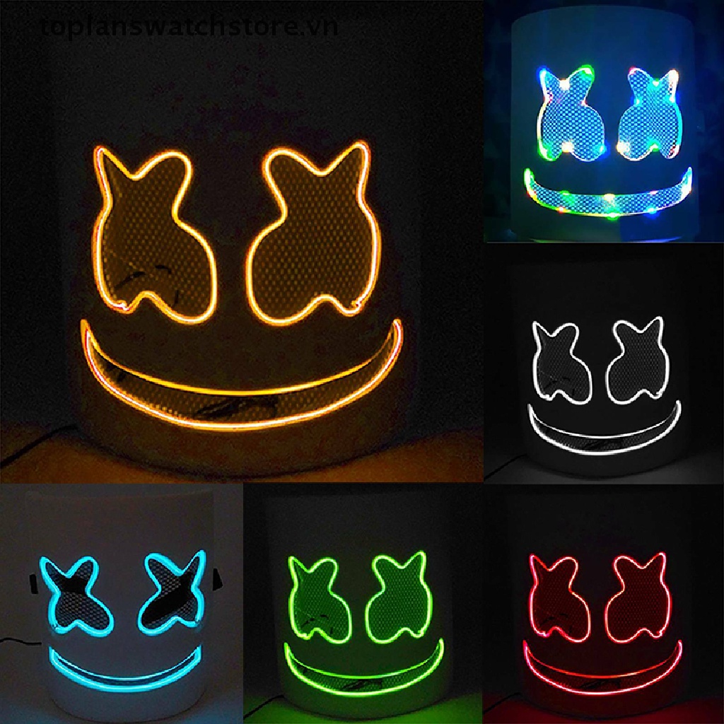 toplanswatchstore   Christmas LED Mask Full Head Music Marshmallow Helmet Cosplay