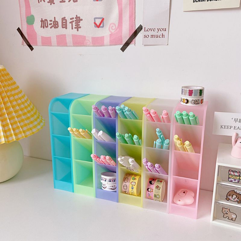 Giá Đỡ Bút Chì / Đồ Trang Điểm Để Bàn Có Thể Xếp Chồng Lên Nhau Dành Cho Người