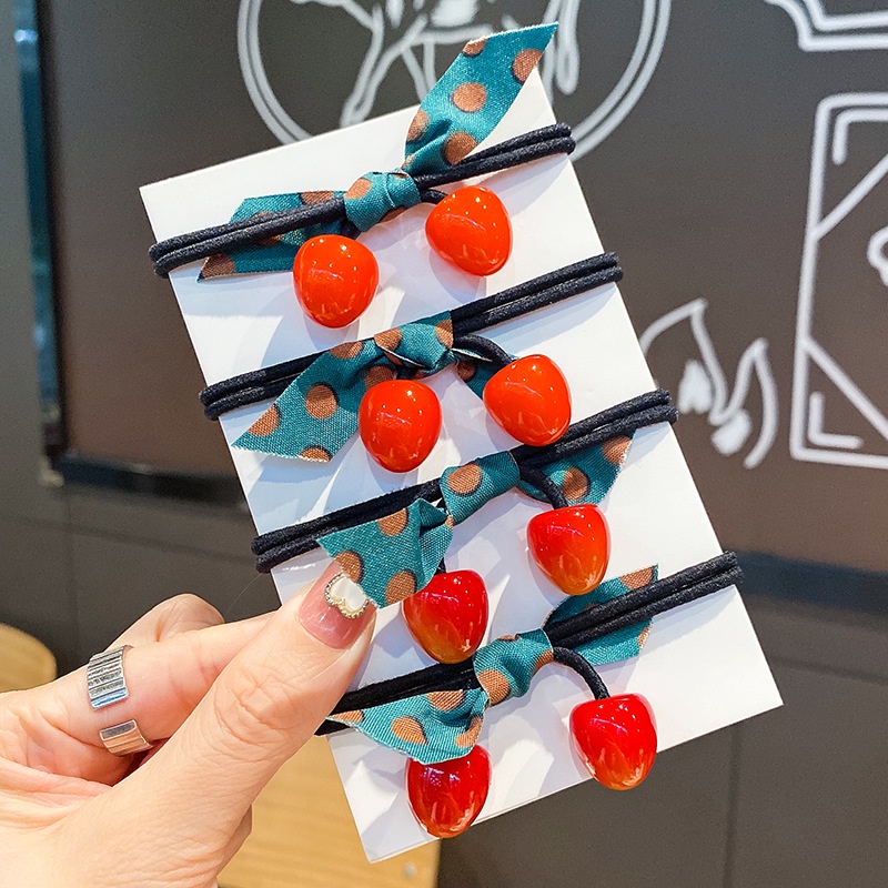 Dây Buộc Tóc Dây Cột Tóc Hàn Quốc Quả Anh Đào Phụ Kiện Thời Trang Cho Nữ AB104