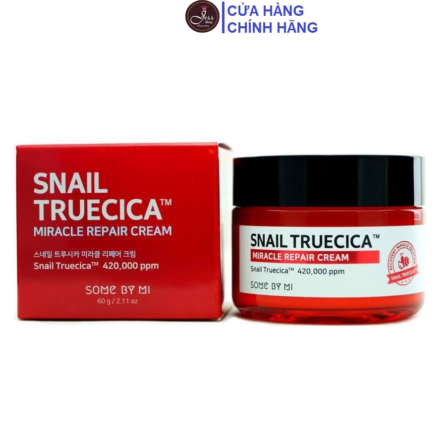 Kem Dưỡng Ẩm Phục Hồi Da Cải Thiện Sẹo Lõm Some By Mi Snail Truecica Miracle Repair 60g