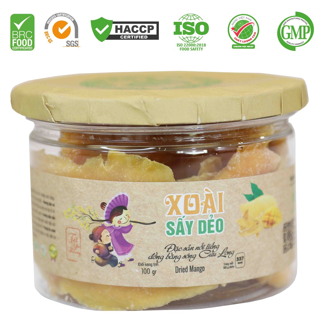 Xoài sấy dẻo NLF hũ 100gr, tăng khả năng miễn dịch cho cơ thể, tăng cường sức khỏe não bộ, hỗ trợ tiêu hóa