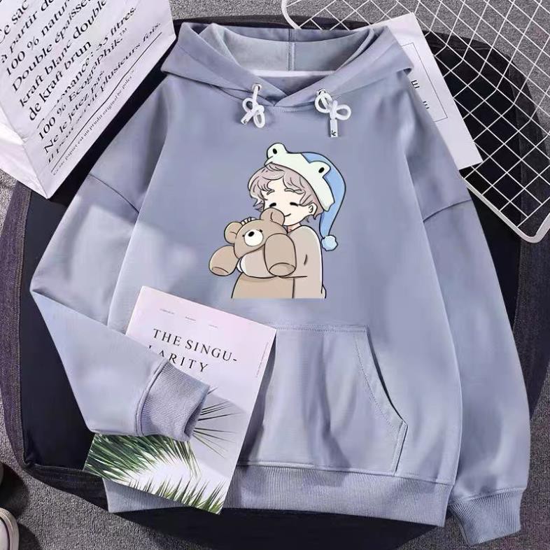 ÁO NỈ HOODIE CÔ GÁI ÔM GẤU