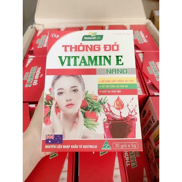 nước uống vitamin e đẹp da thông đỏ (hộp 30 gói) SP000780