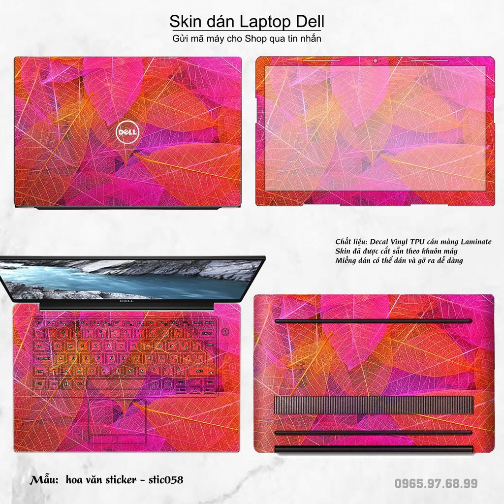 Skin dán Laptop Dell in hình Hoa văn sticker _nhiều mẫu 10 (inbox mã máy cho Shop)