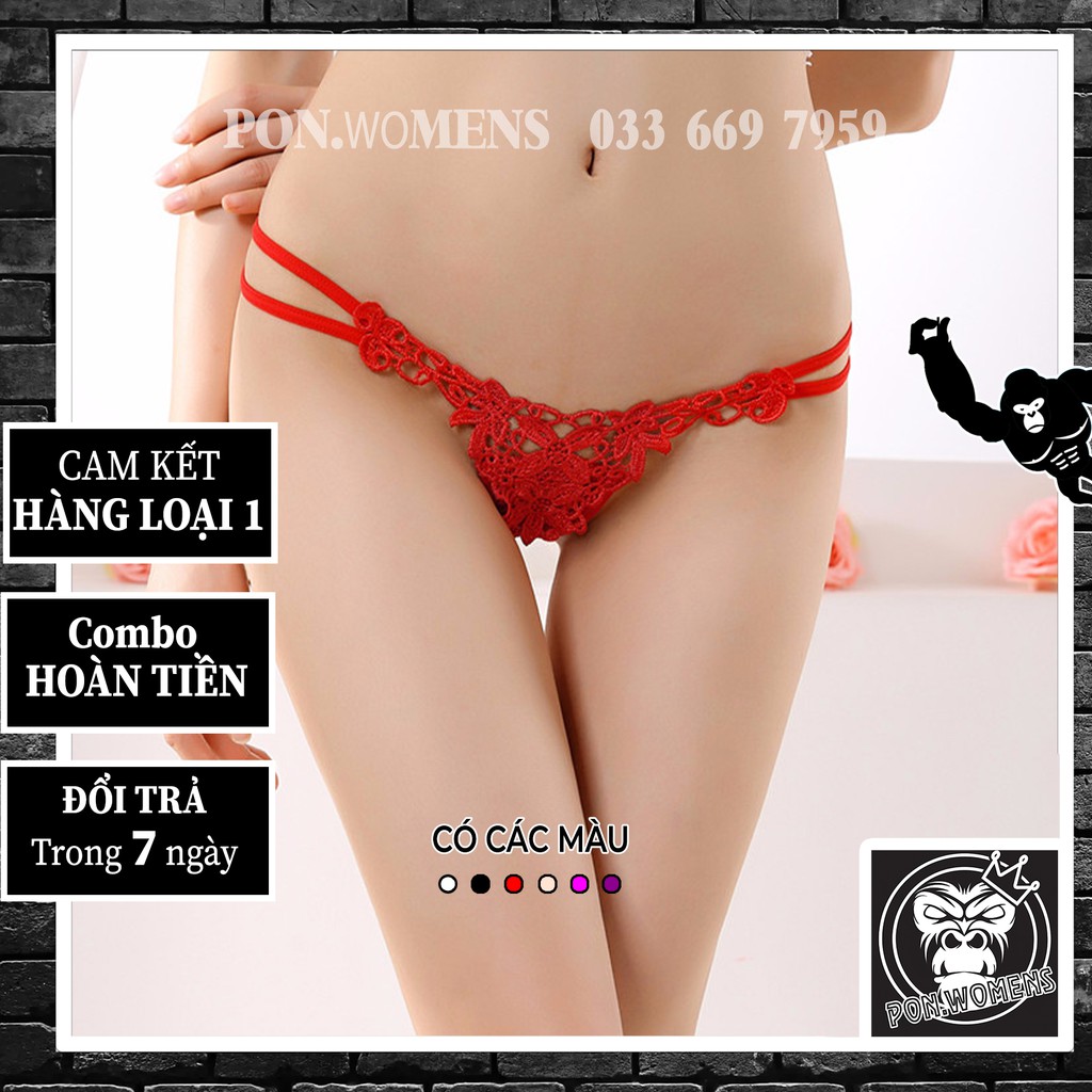 Quần bikini lọt khe sexy nữ FREESIZE màu trắng đen đỏ tím hồng PON.WOMENS