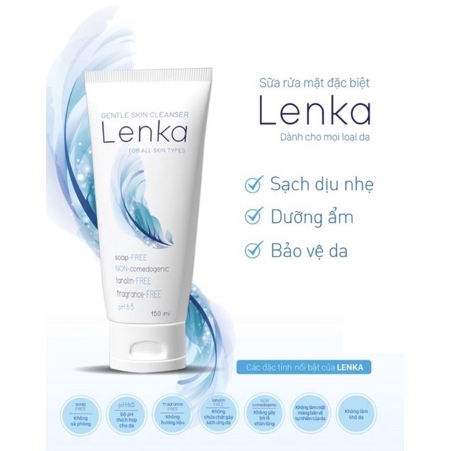 Lenka sữa rửa mặt LENKA Nhất Nhất 150ml dịu nhẹ ko mùi