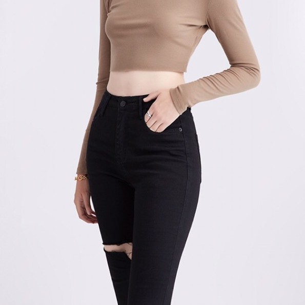 [Bigsize 58-90kg] Quần Jean Nữ Bigsize, Đen Tuyền Tua Lai, Lưng Cao Qua Rốn, Ôm Eo Tôn Dáng