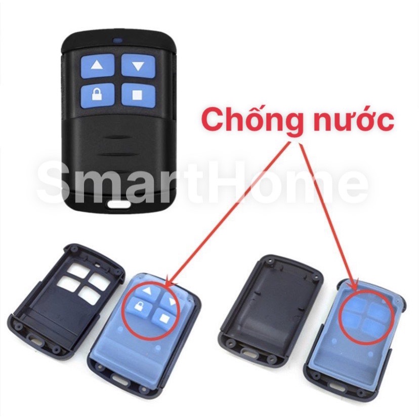 Điều Khiển Cửa Cuốn 433Mhz-Remote Cửa Cuốn Học Lệnh Thông Minh-chống nước cự