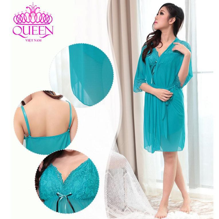 Váy ngủ có áo choàng gợi cảm VAY287- đầm ngủ kèm áo choàng cao cấp | BigBuy360 - bigbuy360.vn