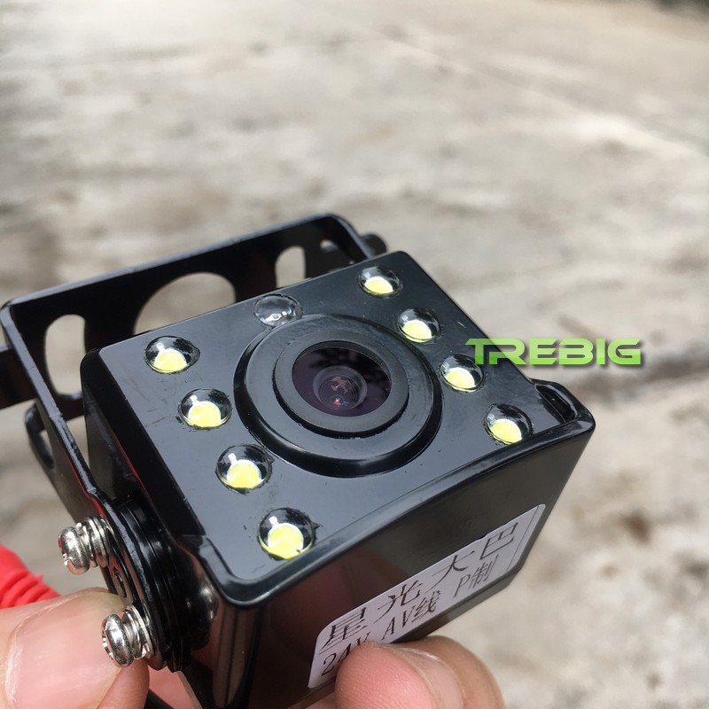 Camera lùi xe tải 12-24V DC, vỏ kim loại sơn tĩnh điện cao cấp, camera lùi ô tô có 8 đèn trợ sáng 1 đèn hồng ngoại