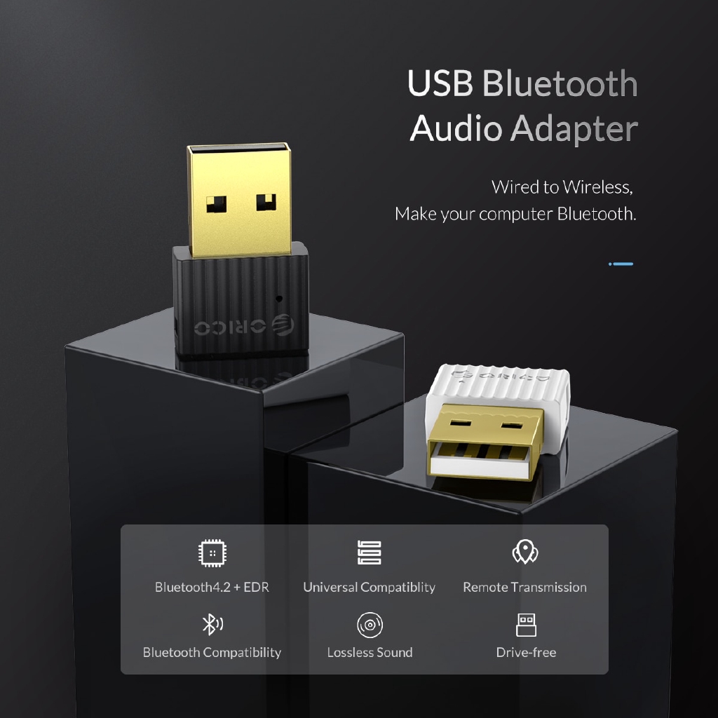 Thiết Bị Nhận Tín Hiệu Âm Thanh Bluetooth 4.2 + EDR ORICO Cho Máy Tính Bàn Laptop