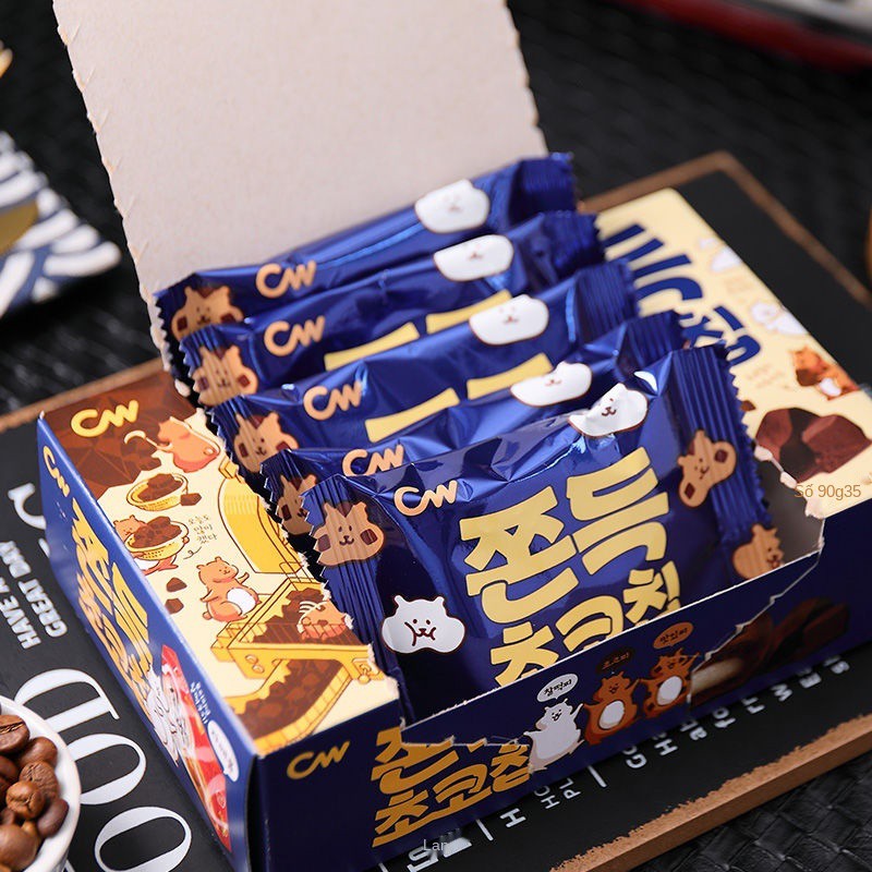 ❆Bánh snack nhập khẩu Hàn Quốc CW Cheong Right Chocolate Flavor Sandwich Cake Mochi Gl nếp Rice Cake Snacks Qingyou Past