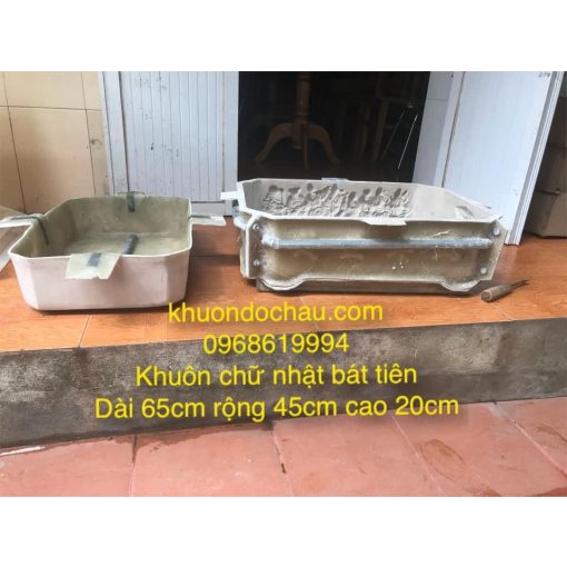 Khuôn Chậu chữ nhật bát tiên 65x45x20 nhựa composite