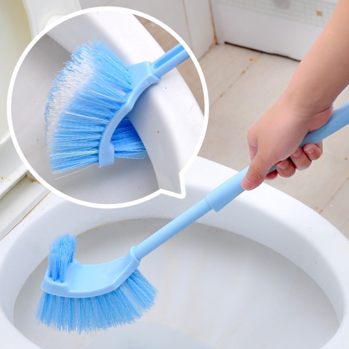 Cây cọ toilet 2 đầu 1356 thông minh bàn chải có cán chà rửa sàn nhà tắm bồn cầu Chammart