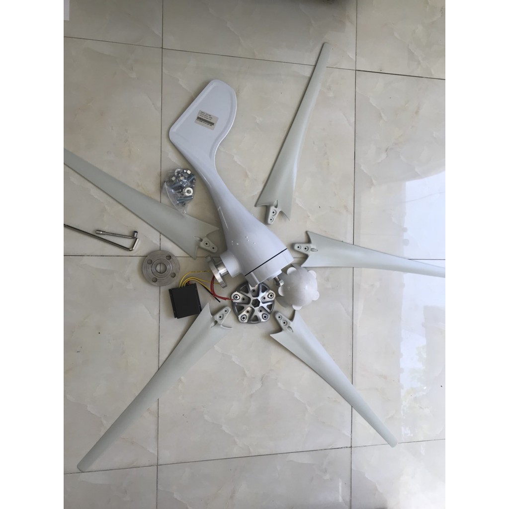 Tuabin Điện Gió 500W / 1000W, 12V-24V, Tuabin Gió Trục Ngang