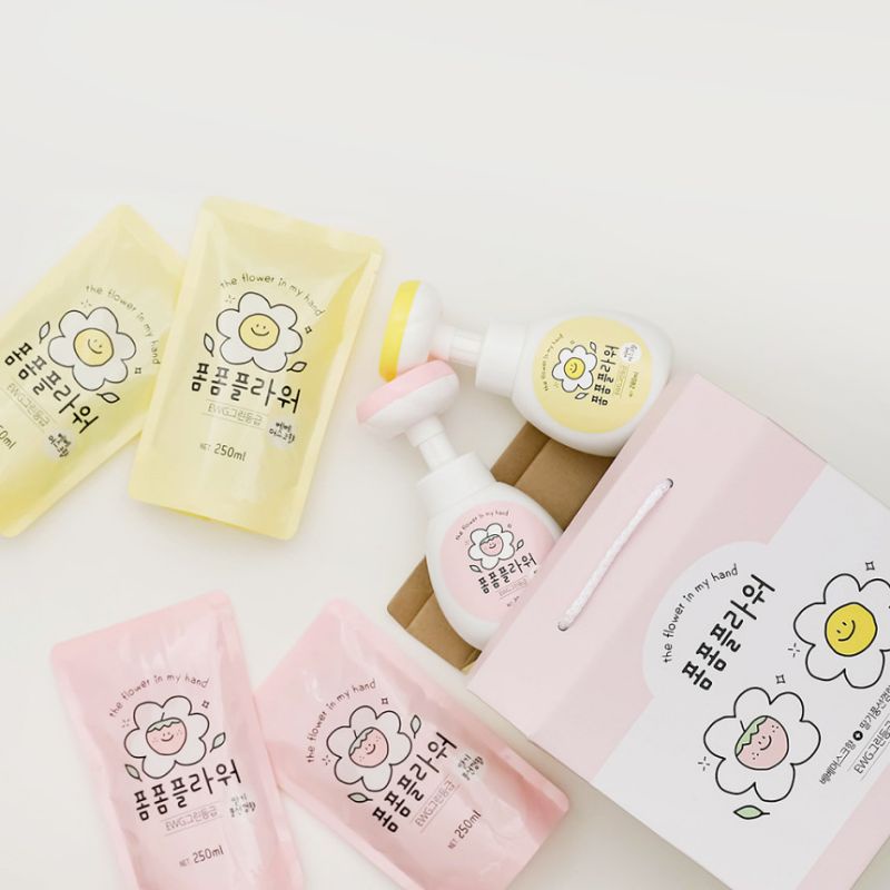 Nước rửa tay Pompom Flower Hàn quốc cho bé từ sơ sinh 50ml/250ml/280ml