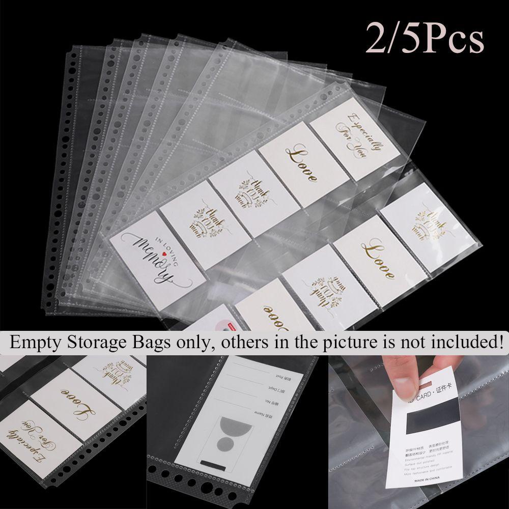 PISTA Set 2 / 5 Túi Đựng Thẻ Bằng Nhựa Trong Suốt Có Thể Tái Sử Dụng