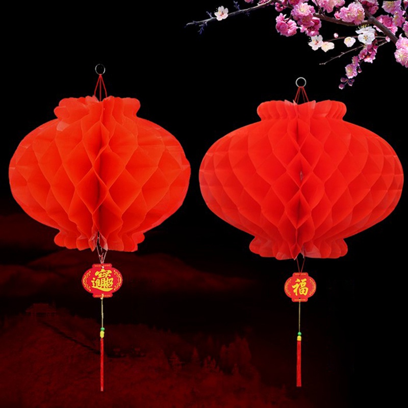 Đèn lồng nhỏ 15cm tết nguyên đán đèn lồng đỏ trang trí gia đình đèn lồng