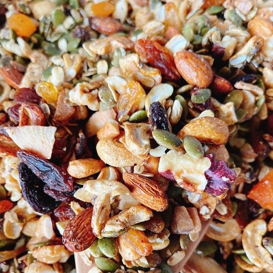 500g Granola siêu hạt không đường - Ngũ cốc ăn sáng tiện lợi siêu ngon, ăn kiêng giảm cân PiTiFOOD