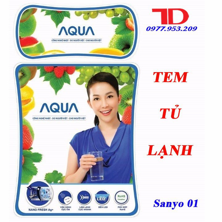 Miếng dán tủ lạnh SANYO, tem tủ lạnh, tem dán tủ lạnh, tem trang trí tủ lạnh dùng cho tủ lạnh SANYO mẫu 1