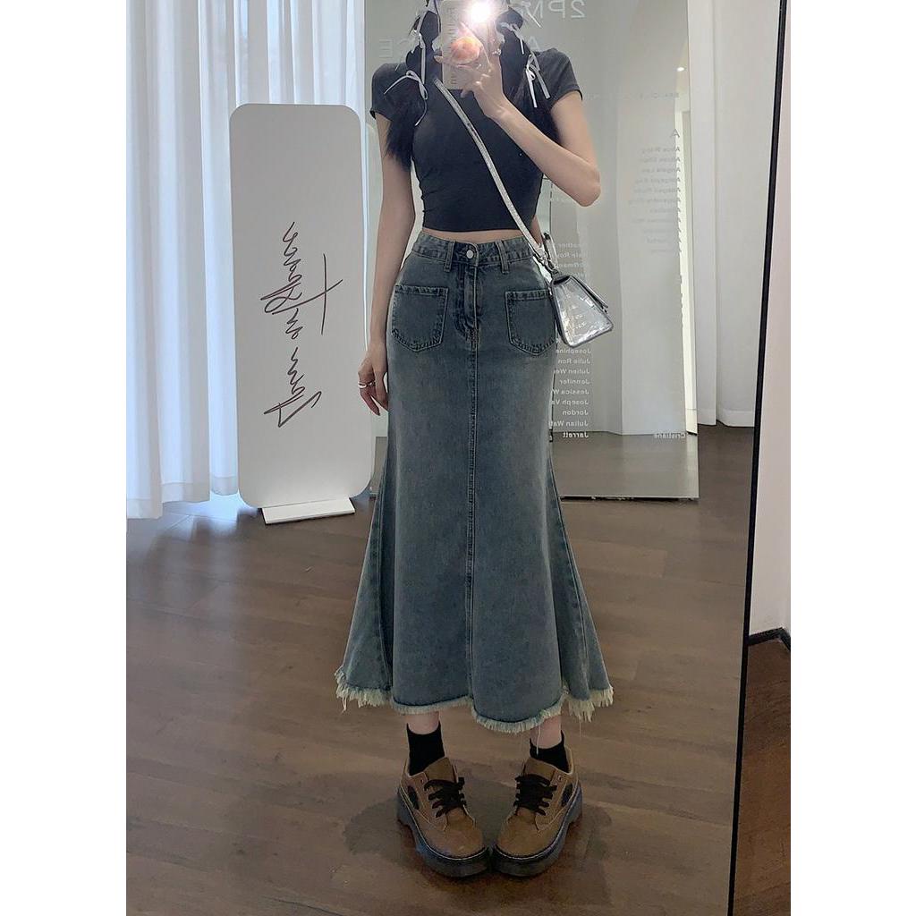 Chân Váy Denim Lưng Cao Phong Cách Mới 63035