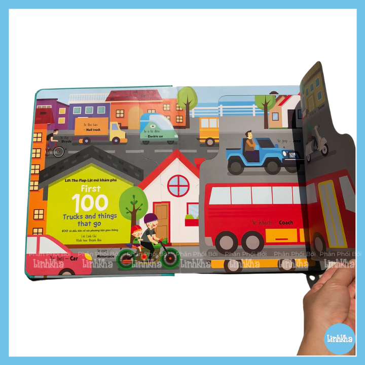 Sách Lift-The-Flap - First 100 Trucks and things that go - 100 từ đầu tiên về các phương tiện giao thông - Đinh Tị | BigBuy360 - bigbuy360.vn