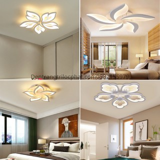 Đèn Ốp Trần, Đèn Trần Trang Trí Phòng Khách, Phòng Ngủ, Trần Thạch Cao 3 Chế Độ Sáng Có Kèm Điều Khiển Từ Xa, BH 2 Năm