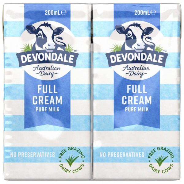 Thùng 24 hộp sữa nguyên kem devondale full cream 200ml