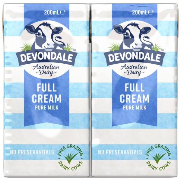 [Thùng 24 hộp] Sữa tươi nguyên kem tiệt trùng devondale full cream 200ml