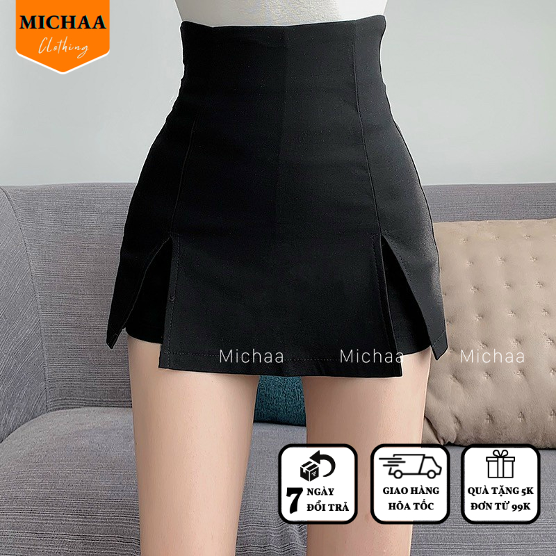 Chân Váy Dáng CHỮ A XẺ 2 BÊN Nữ Thời Trang Hàng Cao Cấp Lưng Cạp Cao Có Lót Trong - MICHAA