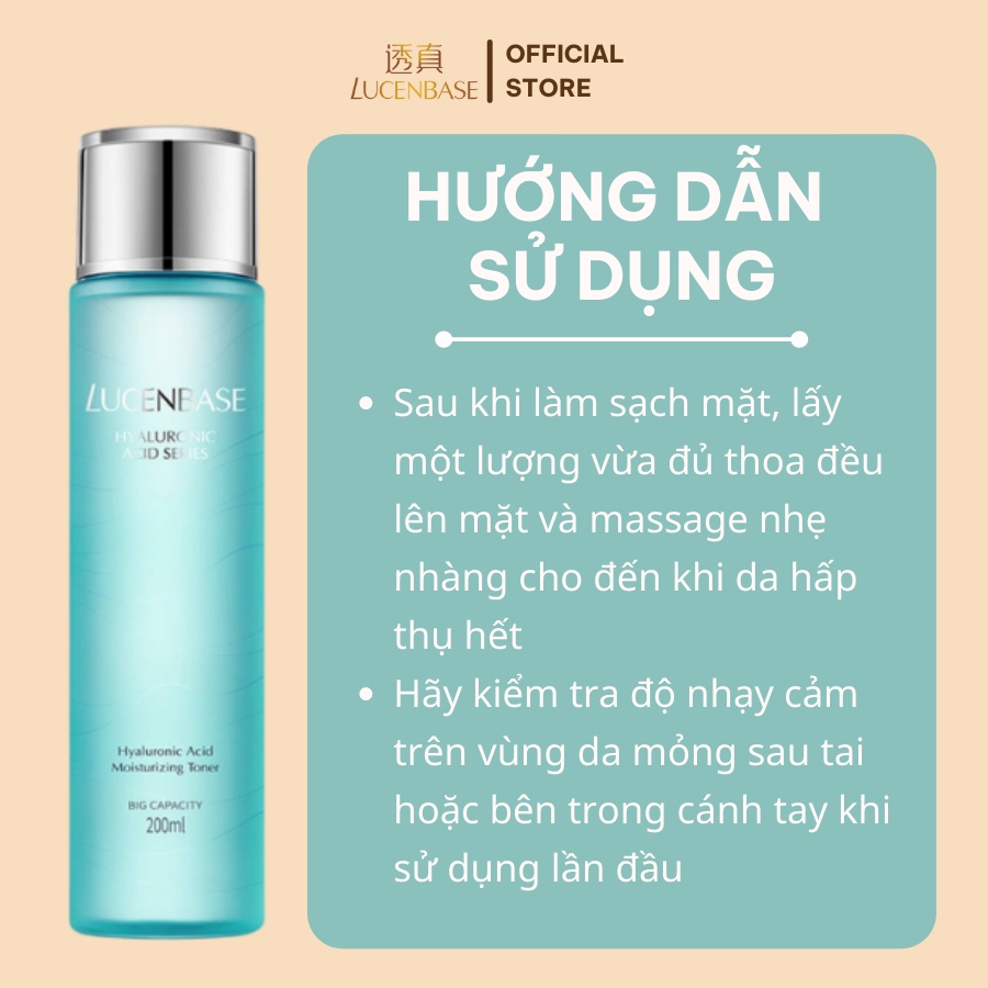 Toner nước hoa hồng ha LUCENBASE cấp ẩm, làm mềm da 200ml