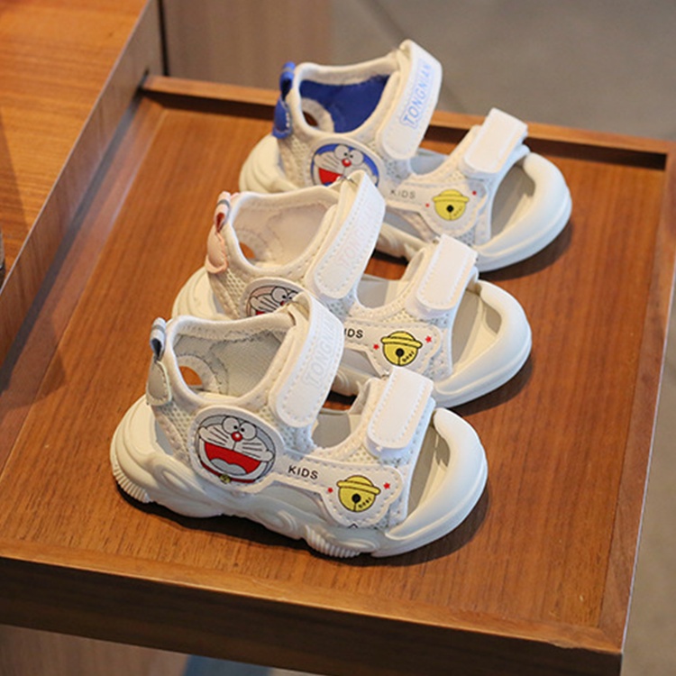 Giày sandal 2 khoá dán thời trang cho bé 1-3 tuổi, dép quai hậu DOREMON đi học, đi chơi nhẹ êm, thoáng chân cho bé