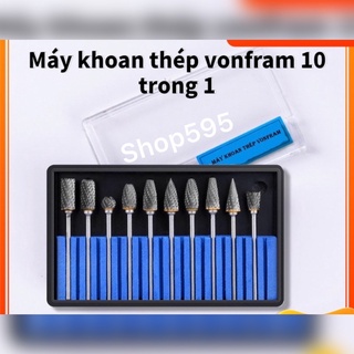 10 cái đầu mài thép vonfram bộ mũi khoan cacbua, dụng cụ khắc gỗ dụng cụ quay bộ mũi khoan mini