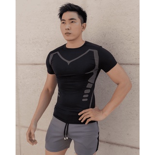 WoWMen - Áo Thun Nam Ngắn Tay Cổ Tròn Thể Thao Tập Gym Chạy Bộ ôm bó sát body slimfit local brand - M229