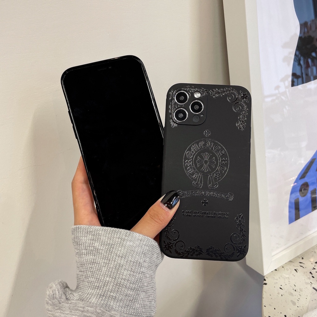 Ốp Lưng Iphone Cạnh Vuông C.Hro.me H.earts,  BVC ,BVC Iphone5/5s/6/6plus/6s/6splus/7/7plus/8/8plus/x/xr/xs/11/12/pro/