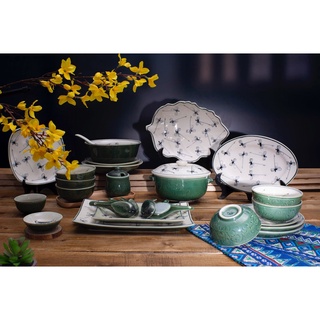 Mẫu bát đĩa sứ bát tràng chuồn kim