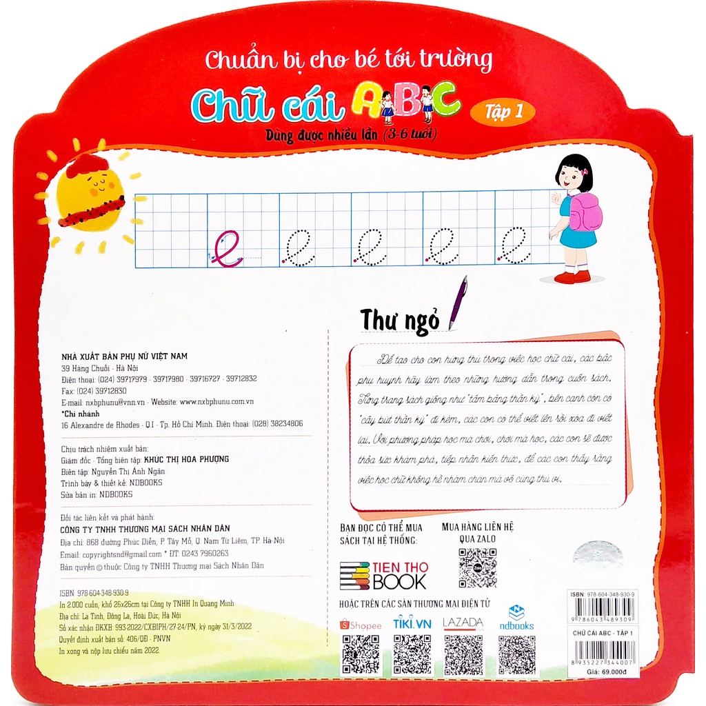 Sách Chuẩn Bị Cho Bé Tới Trường - Chữ Cái - Tập 1