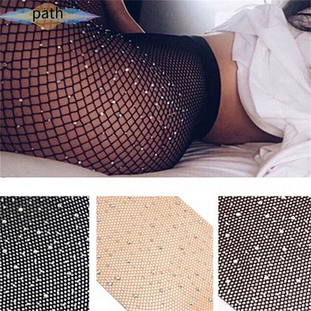Quần Tất Lưới Nylon Dáng Ôm Đính Đá Nhiều Màu Thời Trang Quyến Rũ Cho Nữ