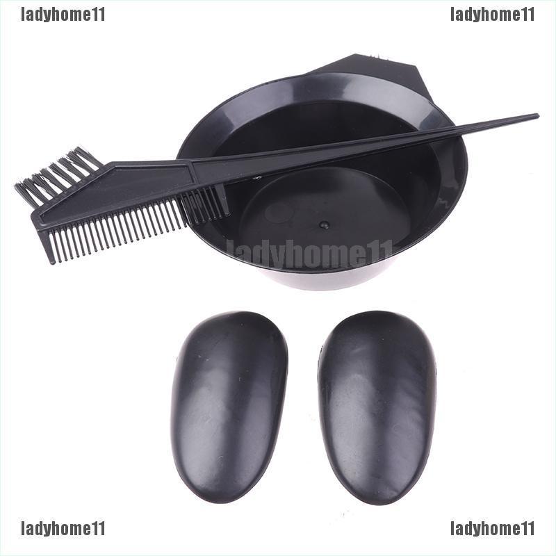(ladyhome11) Bát Nhựa Trộn Màu Nhuộm Tóc Kèm 3 Dụng Cụ Hỗ Trợ Tạo Kiểu Tóc