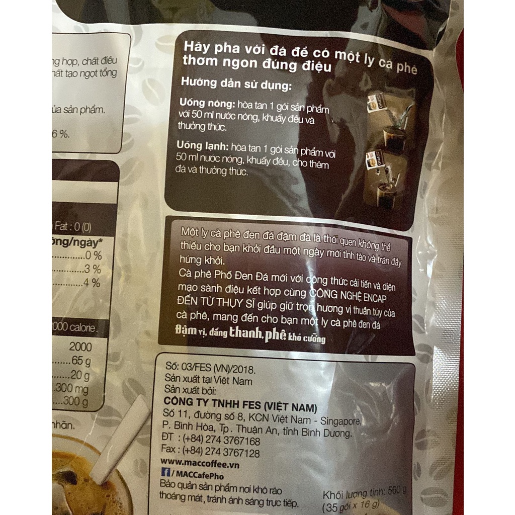 Cà Phê Phố Cà Phê Đen đá 560g