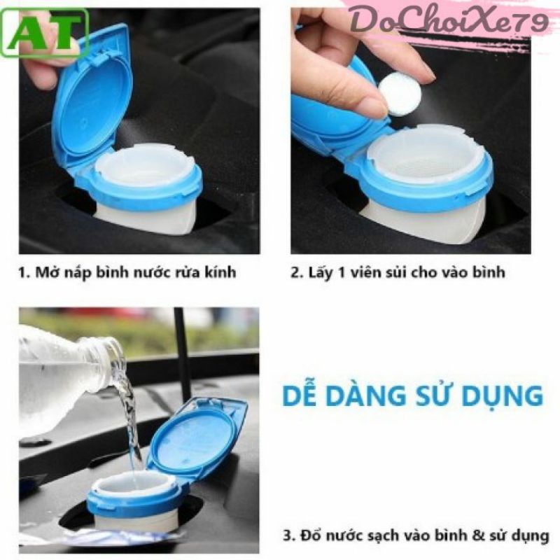 Viên sủi rửa kính ô tô bàn kính cửa tủ kính đa năng, nước rửa kính ô tô sạch bóng
