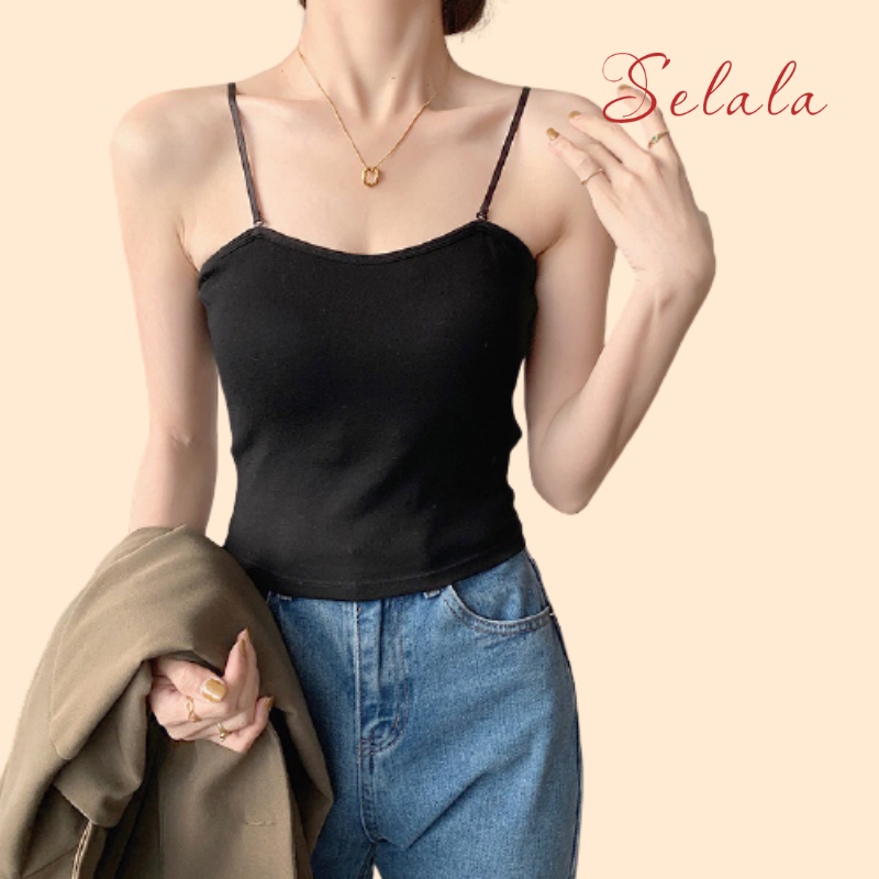 Áo 2 Dây Selala Cotton Có Đệm Nâng Ngực Tôn Dáng Nhẹ Nhàng Sexy 2D16