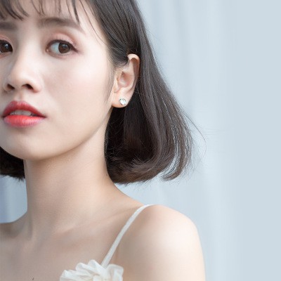 Khuyên tai bạc Ý s925 đá xanh ngọt ngào Hàn Quốc E9463 - AROCH Jewelry